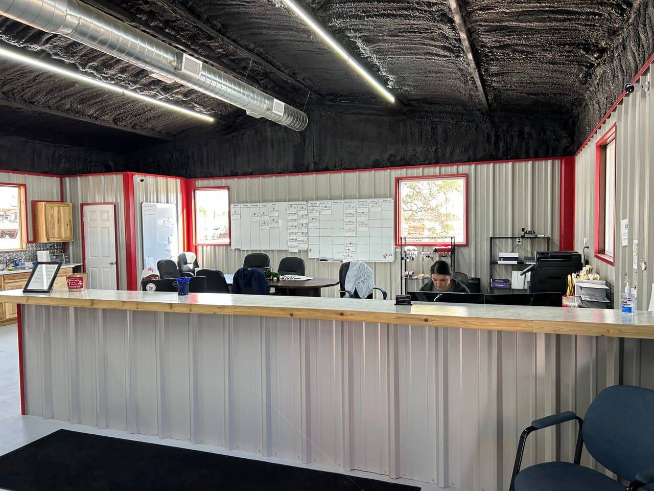 Rental desk and office inside 4-T Rental & Sales in Buchanan Dam, TX