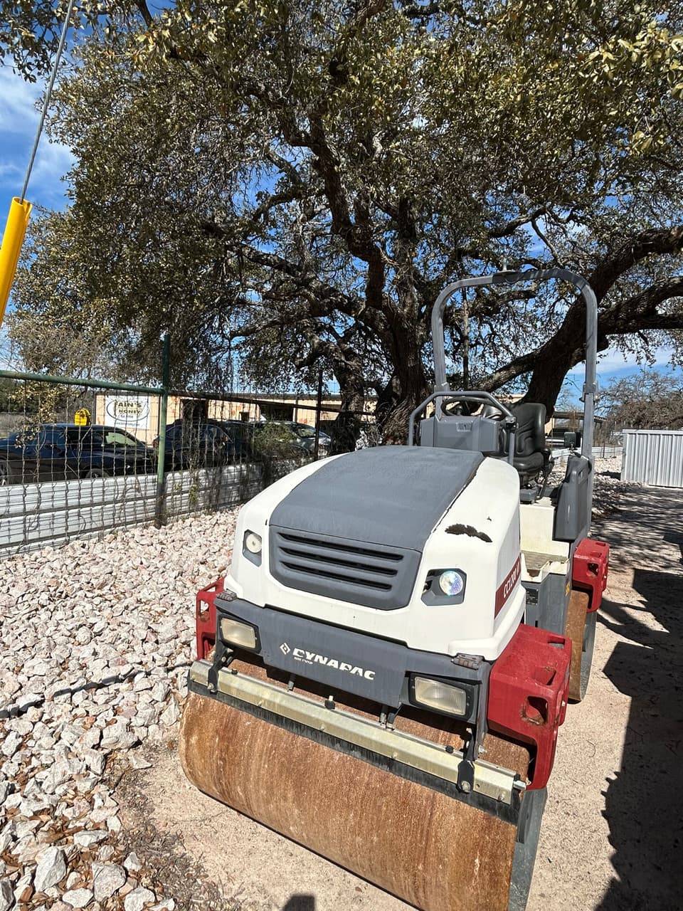 Dynapac double-drum asphalt roller on the 4-T Rental & Sales yard