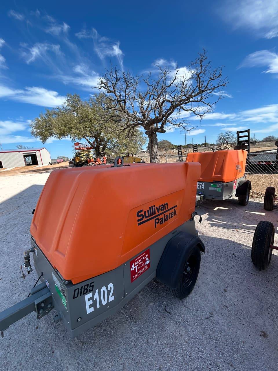 Sullivan Palatek portable air compressors on the 4-T Rental & Sales yard