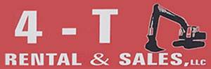 4-T Rental & Sales, LLC logo with excavator